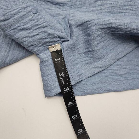 Happily Grey Blue High Rise Rayon Tailored Shorts Junior's Size Small - Picture 11 of 11